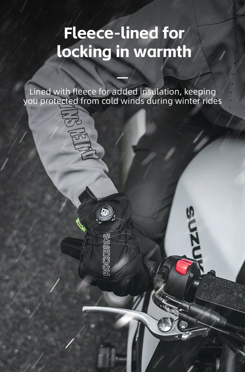 Vinter Cykelhandsker Touchscreen Fuld Finger Varm Anti-Skrid Greb