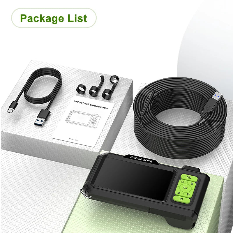 4.3'' IPS Screen Industrial Endoscope Autofocus Camera HD1080P Single Dual Triple Lens Record Video Car Inspection Borescope LED 