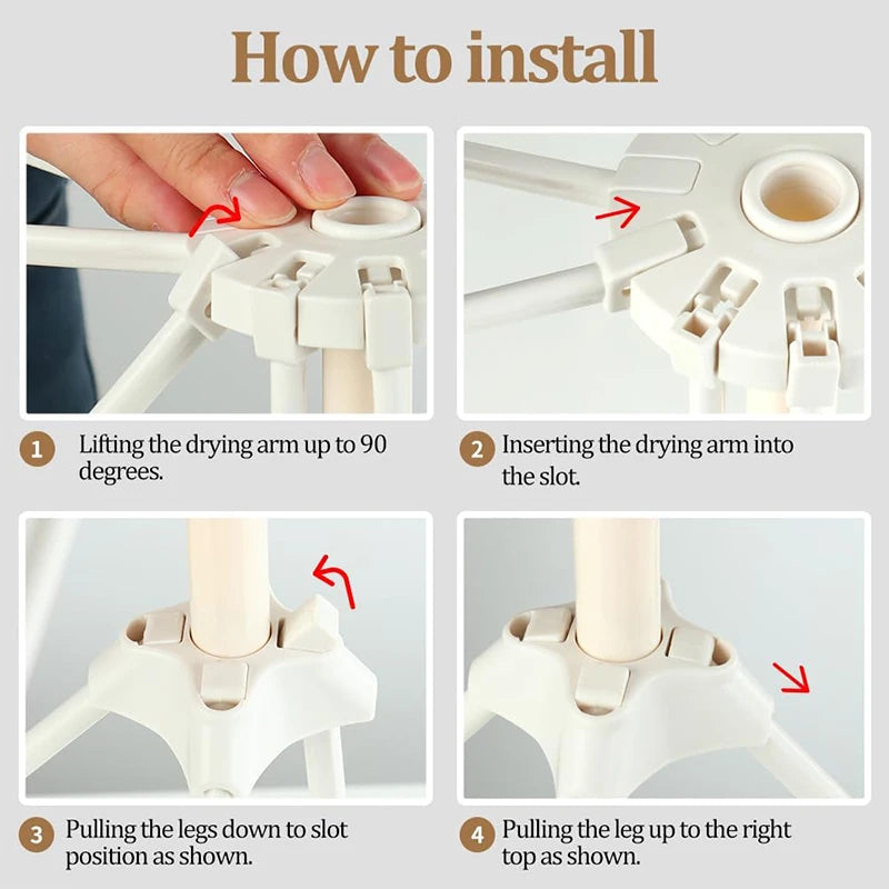 Folding 10-Arm Pasta Drying Rack