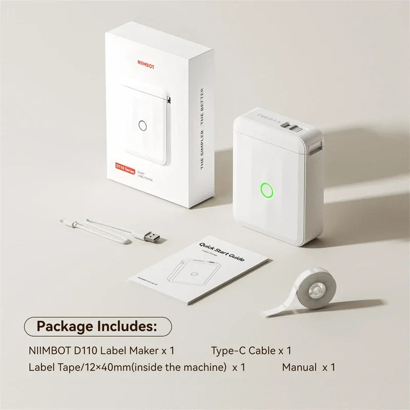 D110 Upgraded Version Thermal Label Printer Mini Portable Smart Label Maker With Tape