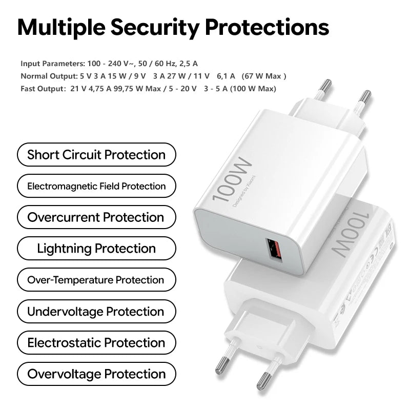Xiaomi 100W USB-C Wall Charger with 6A USB-C Cable