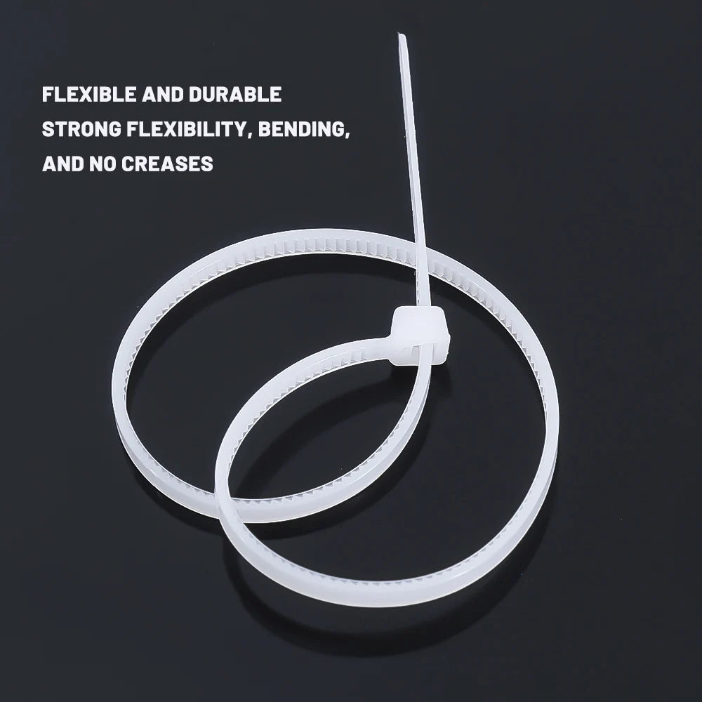 200/100Pcs Nylon Cable Ties Adjustable Self-locking Cord Ties Straps Fastening Loop Reusable Plastic Wire Ties For Home Office 