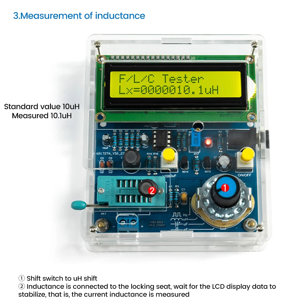 LCD-kapacitans-, induktans- och frekvensmätare DIY-kit