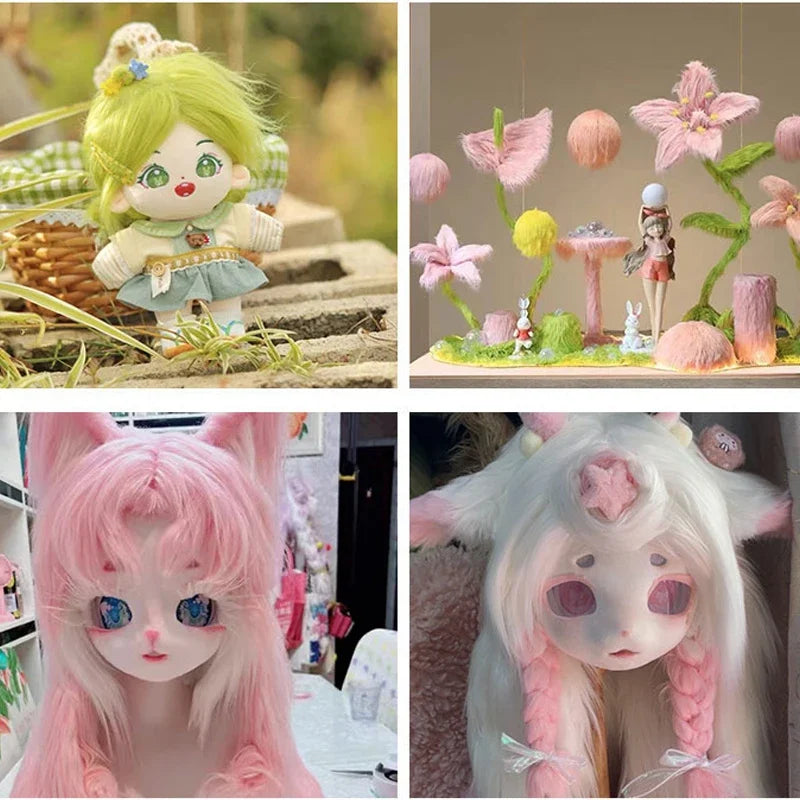 25x45cm Long Hair Faux Fur Fabric For Animal Suit DIY Doll Hair Beard Craft Making Material Patchwork Garment Sewing Accessories 