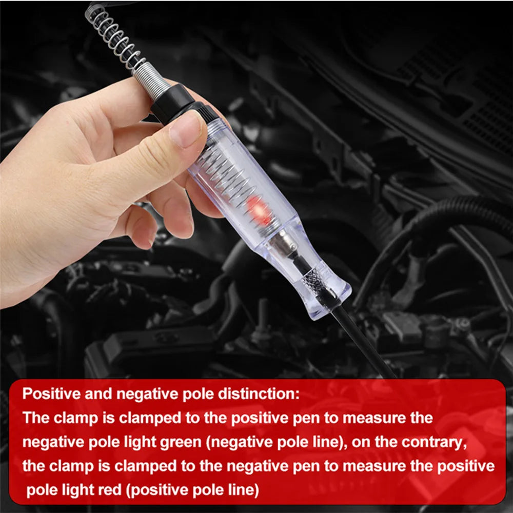 Caneta de teste elétrico para automóveis e camiões 6V12V24V, sonda para testar lâmpadas e circuitos, ferramenta de diagnóstico e manutenção de circuitos automóveis