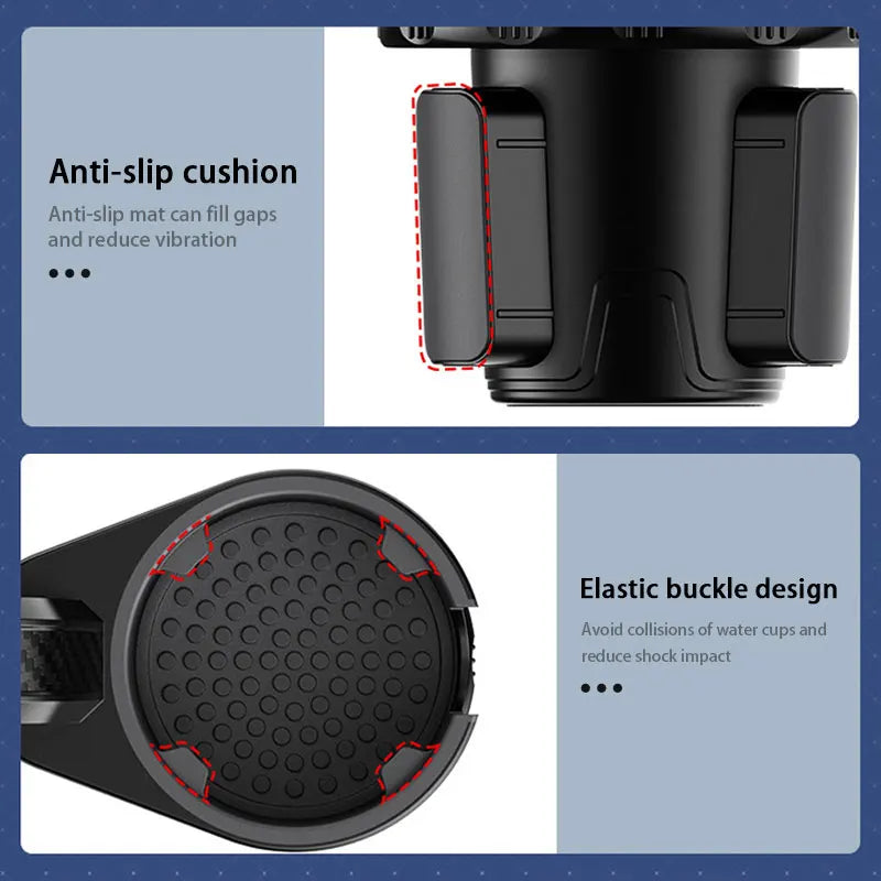 SEAMETAL Car Cup Holder Expander with Tray 360-Degree Rotation Stable Drink Holder Universal Anti Slip Cup Mount Adjustable Base