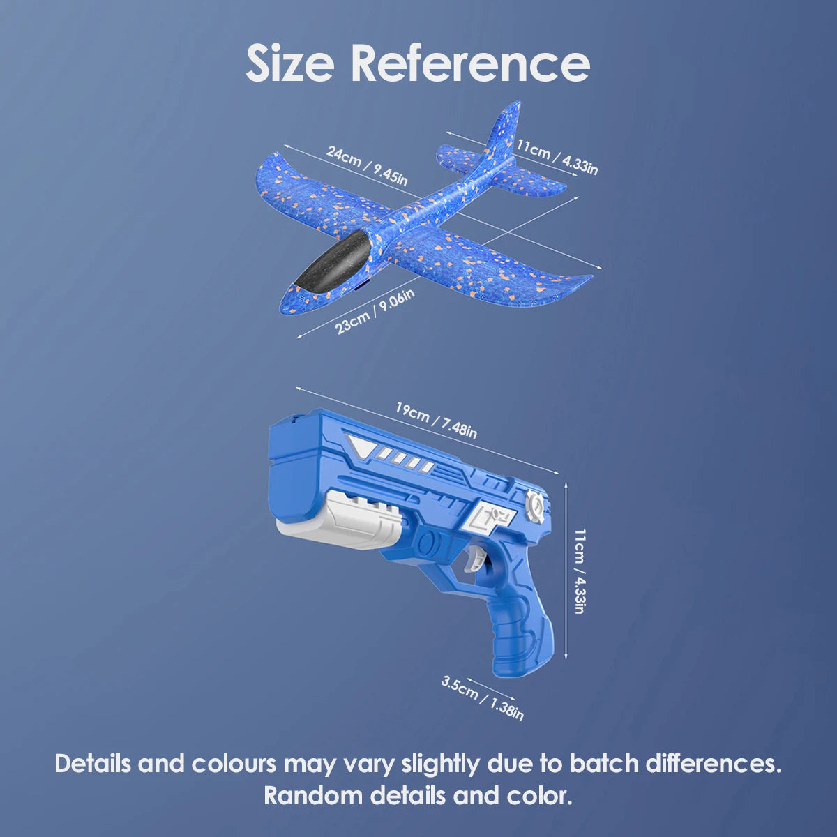 Children's outdoor three in one foam soft elastic toy gun, hand thrown ejection aircraft suit, foam aircraft color random 