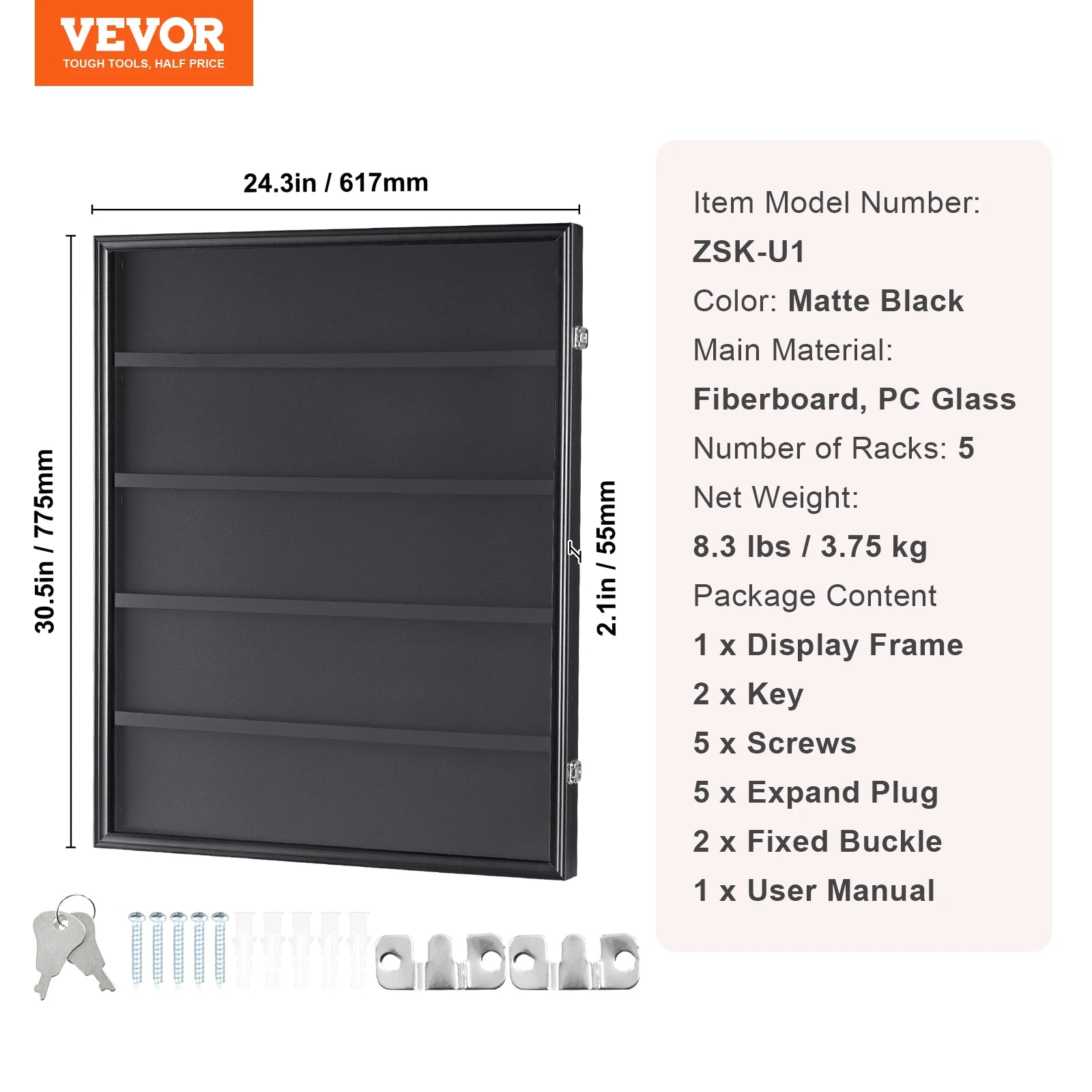 Jersey Display Frame Case with Lock and UV Protection