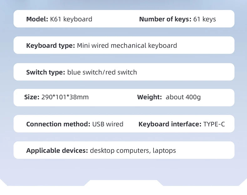 K61 Compact Mechanical Keyboard