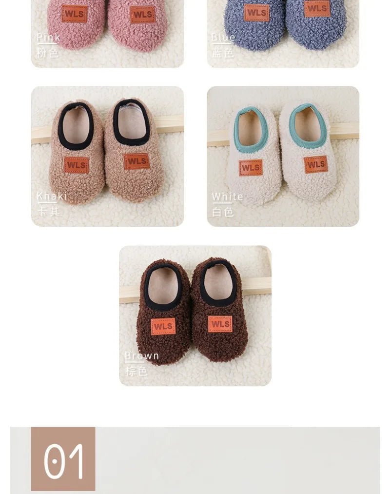 Autumn Winter Baby Slippers with Plush Anti‑Slip Comfort