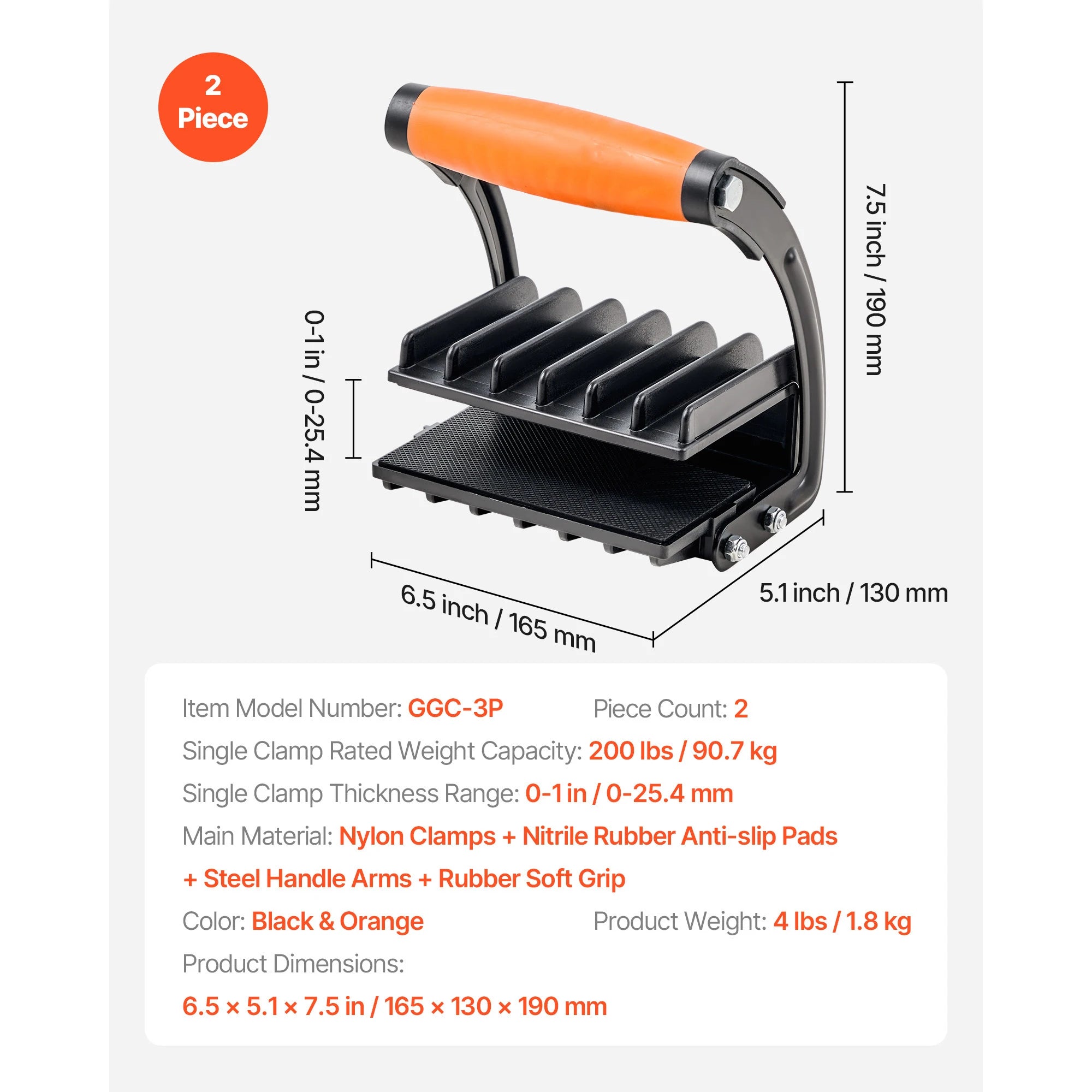 200lb Panel Carrier for Drywall & Plywood with Non-Slip Grip