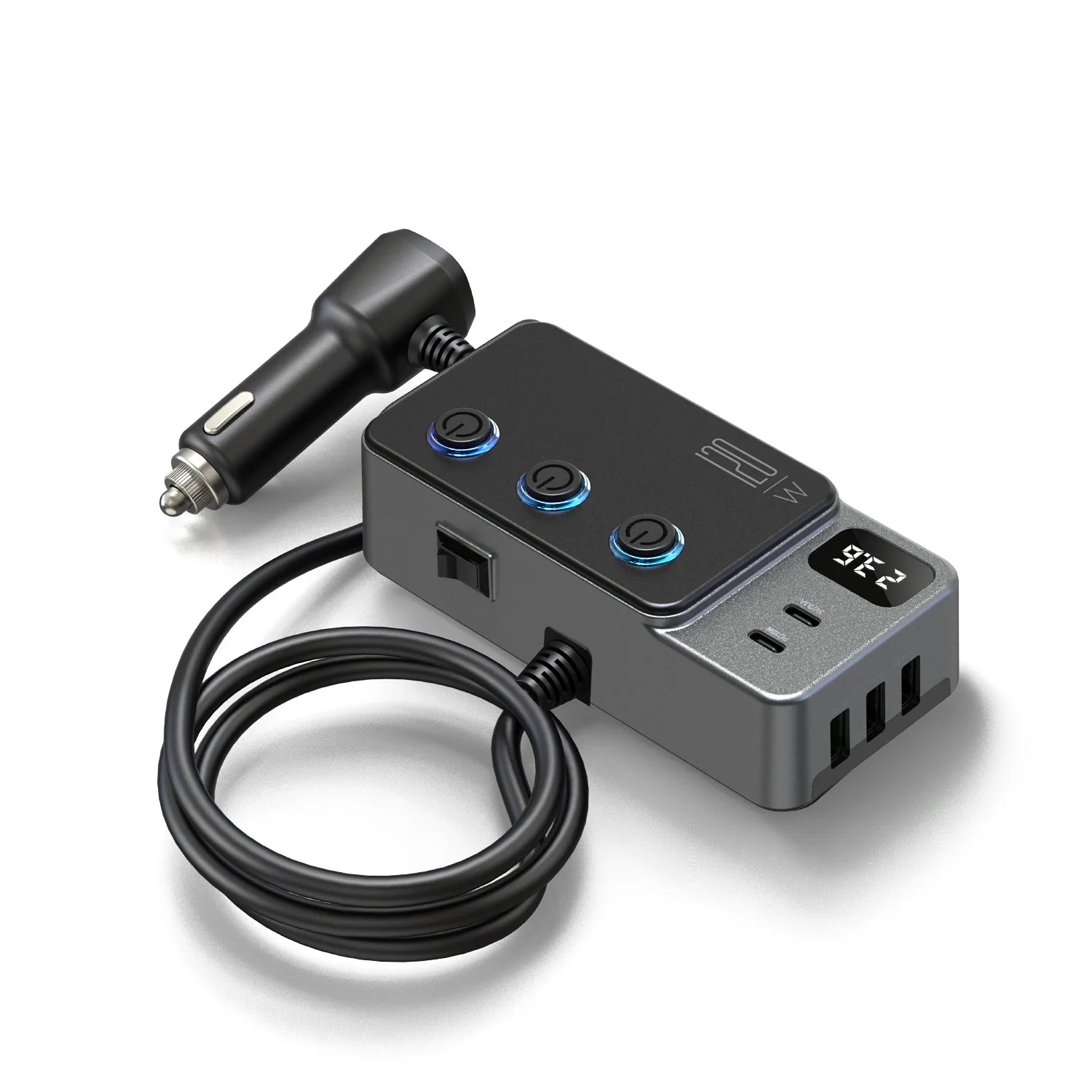 Car Cigarette Lighter Splitter Adapter with Multi-Port USB Charging