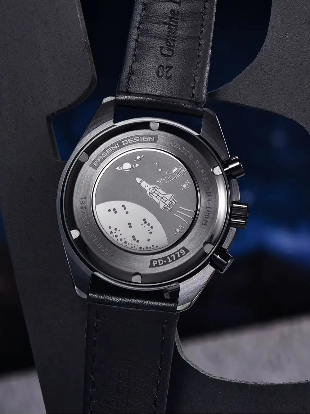Orologio Cronografo Pagani Design Moon Dark AR Zaffiro 100M