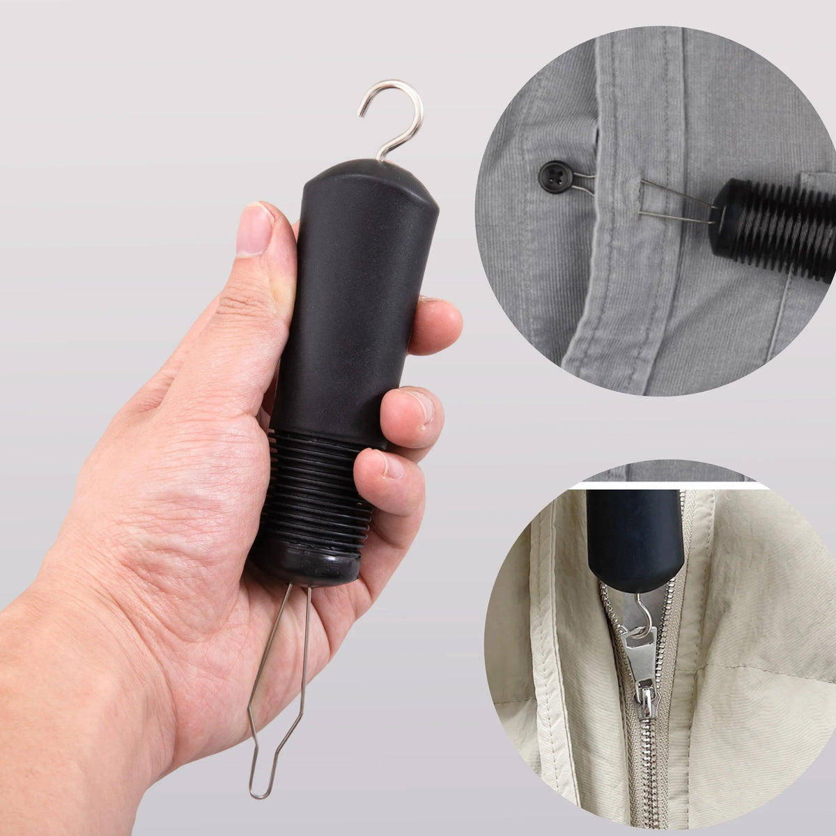 Button Hook and Zipper Pull Dressing Aid