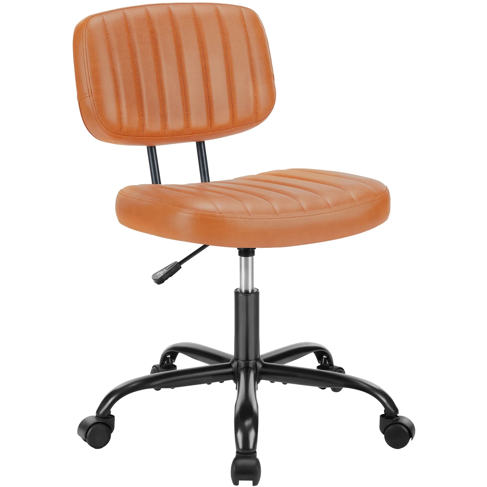 Armless Office Desk Chair with Lumbar Support & Swivel Wheels