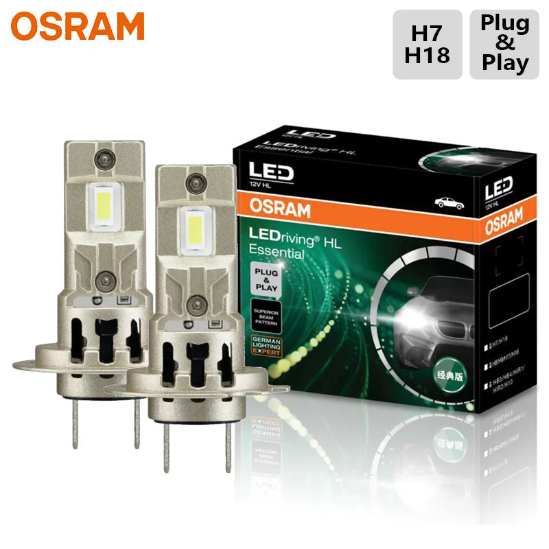 OSRAM Essential LED H4 H7 H11 auto prednje svjetlo, jednostavno plug & play, H8 H9 H10 H16 H18 H19 HB3 HB4 HIR1 HIR2, auto bijelo LED svjetla
