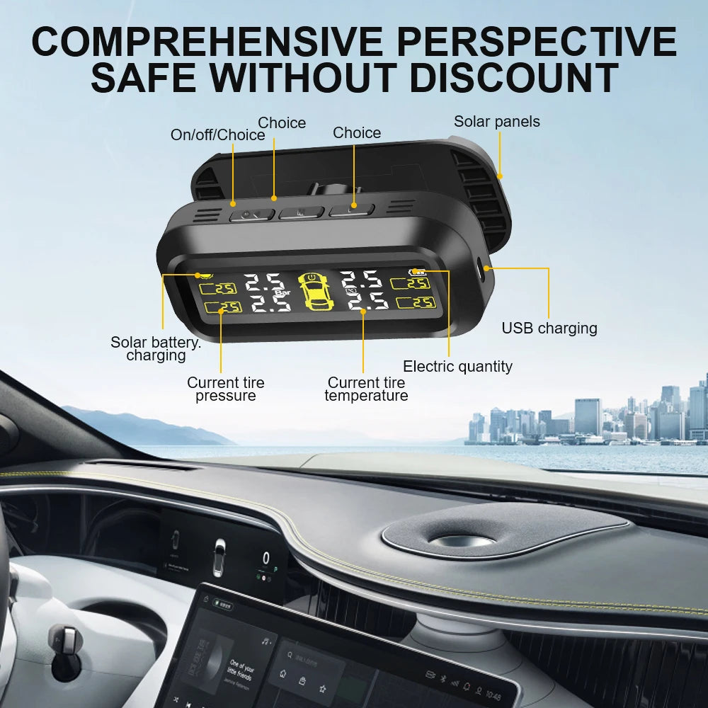Solar Tyre Pressure Monitor with External Sensors