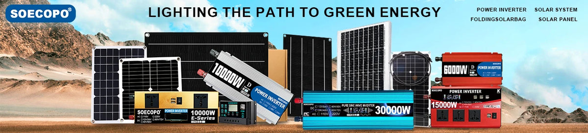 SOECOPO 7000W Solar Power Kit with 100A Controller & 300W Panel Inverter 12V to 110V/220V for Home/Camping/RV/Emergency Backup