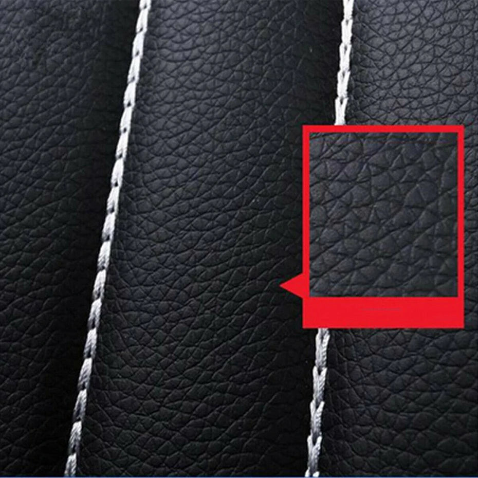 PU Leather Car Seat Cover Set Breathable Vehicle Seat Cushion Full Surround Cover for Car Compatible with Airbag Fit 5-Seat Auto