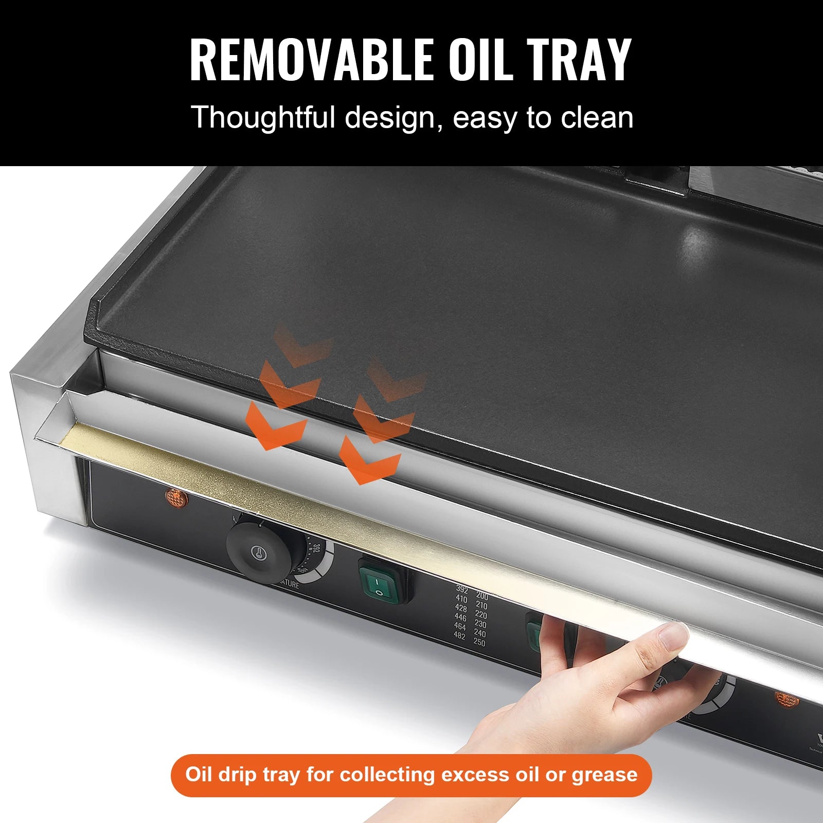 Ipari 3600W-os panini grill hőmérséklet-szabályozással és 19x9 cm-es felülettel