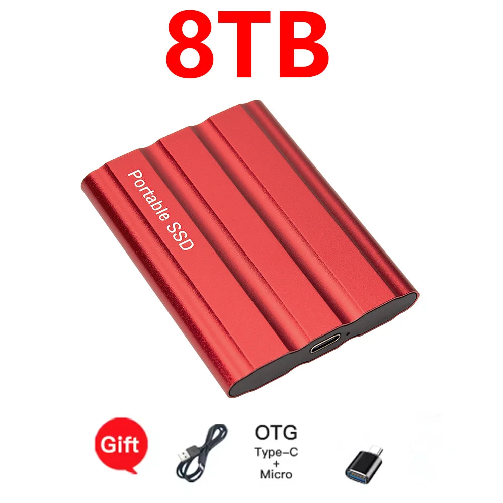 Reliable Slim Storage Device Portable External SSD 1TB 4TB 16TB 128TB High Speed for Notebook Laptop PC Usage