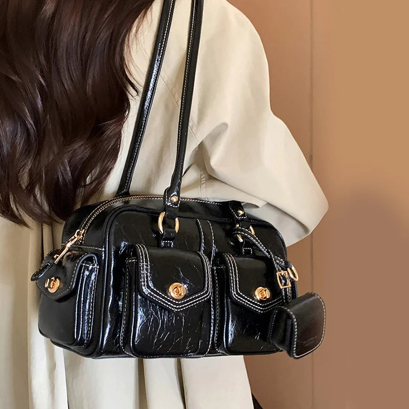 Soft PU Pillow Bag for Shoulder or Crossbody Wear