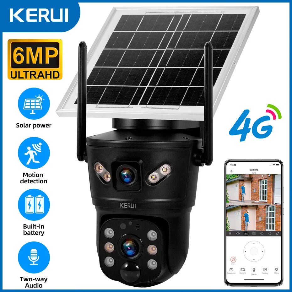 Outdoor 6MP Solar Dual-Lens 4G WiFi Security Camera