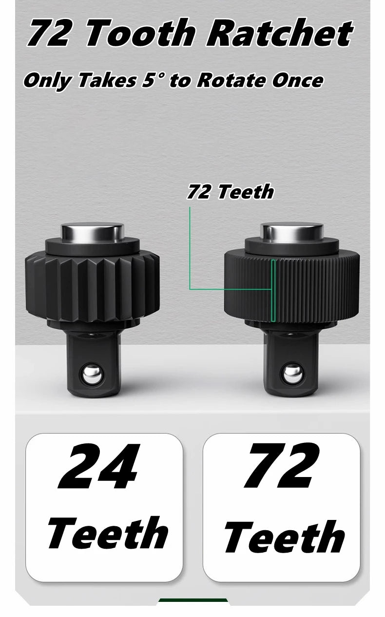 Drive Socket Drive Standard Ratchet Wrench , 1/4，3/8，1/2 Inch Flexible 72-Tooth Extendable Telescopic Socket Spanner Wrench