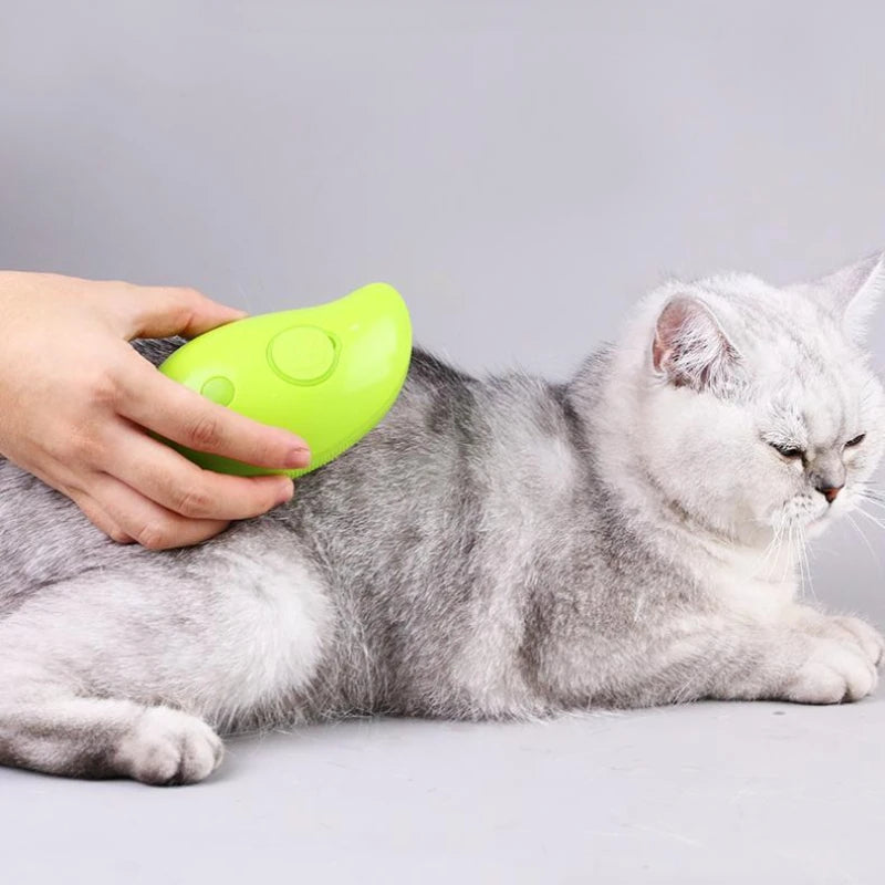 Steamy Dog Brush Electric Spray Cat Hair Brush 3 In1 Dog Steamer Brush for Massage Pet Grooming Removing Tangled and Loose Hair 
