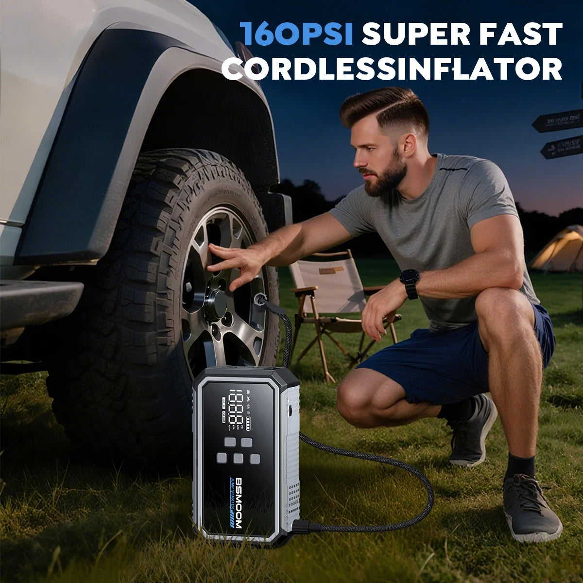 Autóindító, légkompresszor, power bank 12V