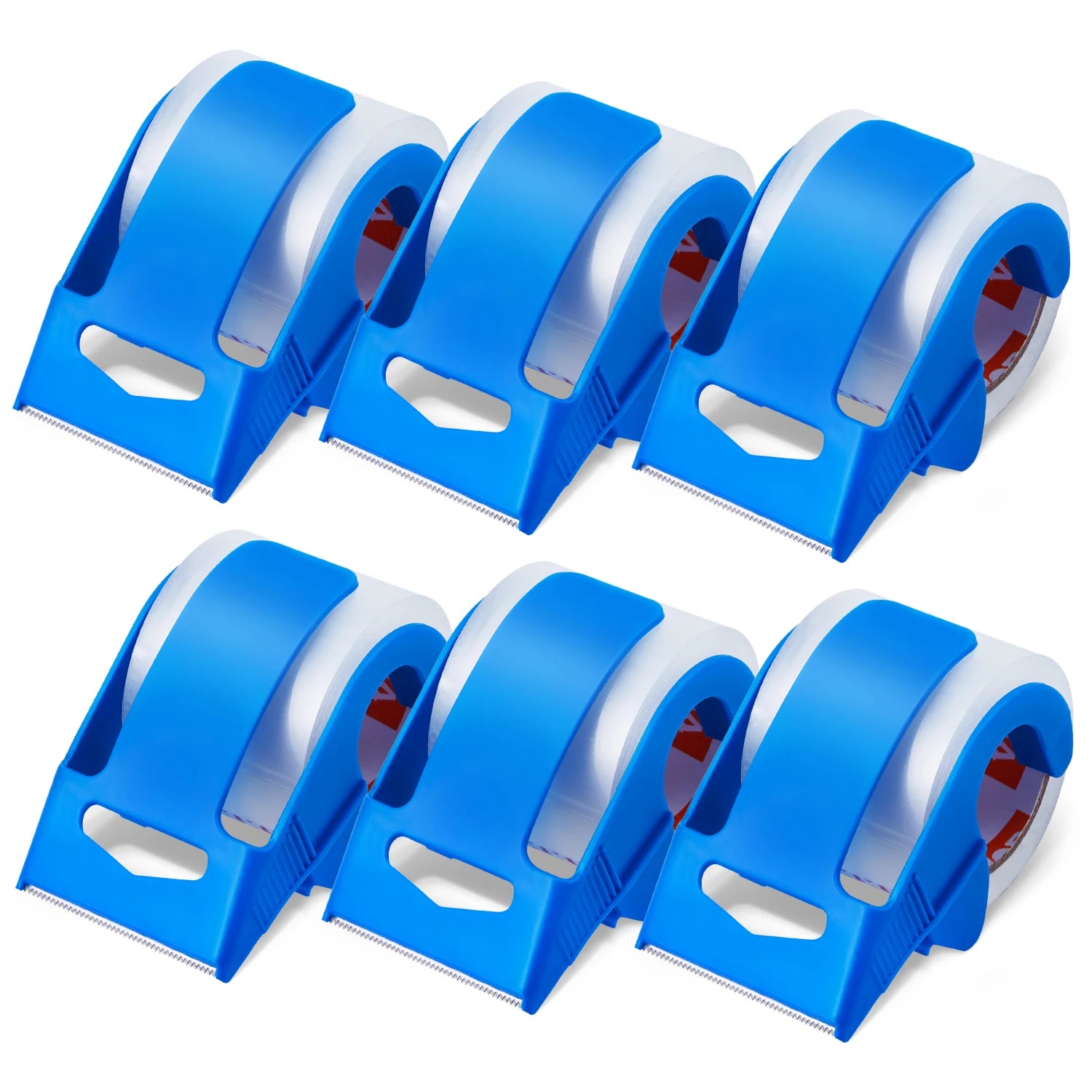 Clear Packing Tape 6 Rolls with Dispenser 2.7 Mil Heavy Duty