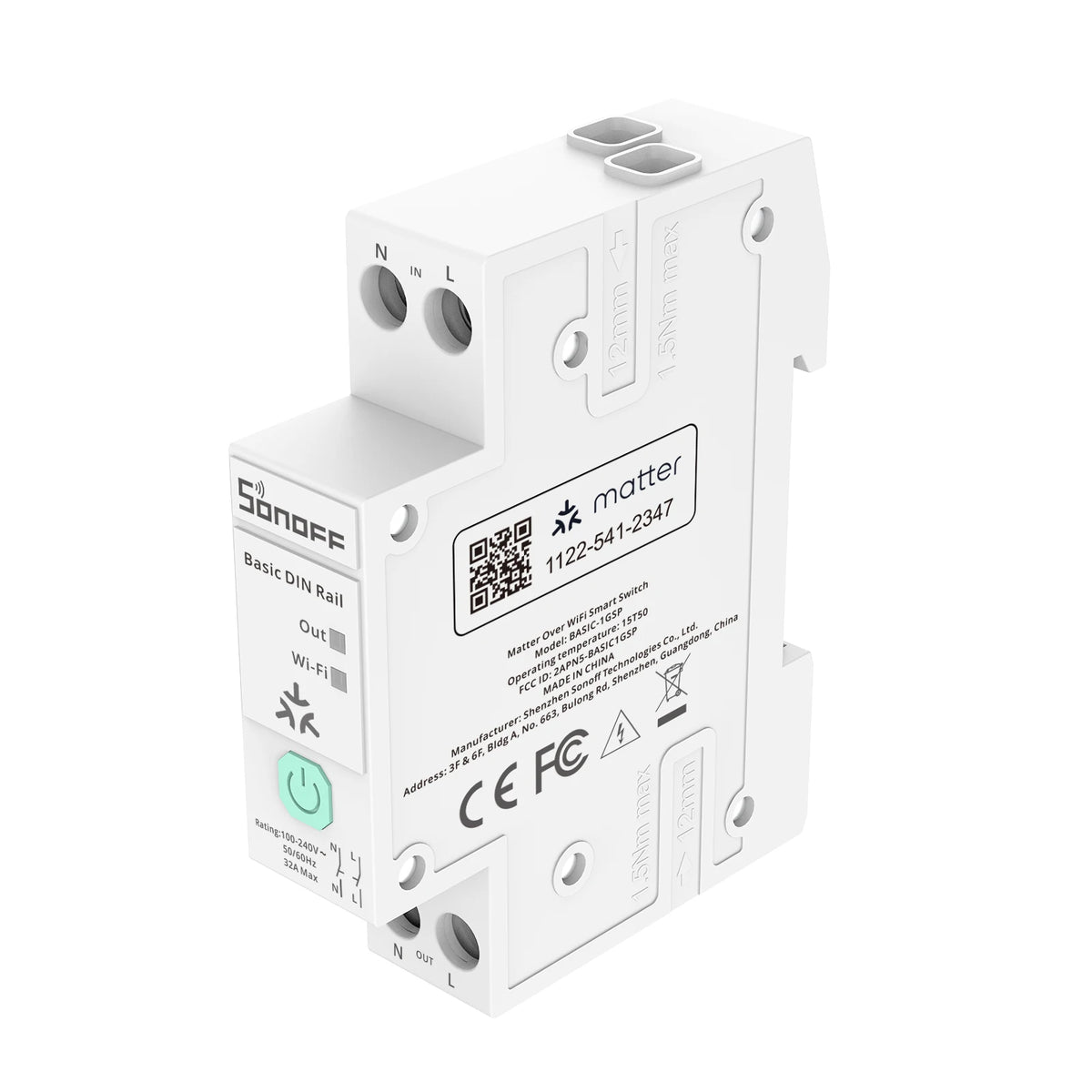 BASIC-1GSP Matter Wi-Fi DIN-Rail Energy Switch