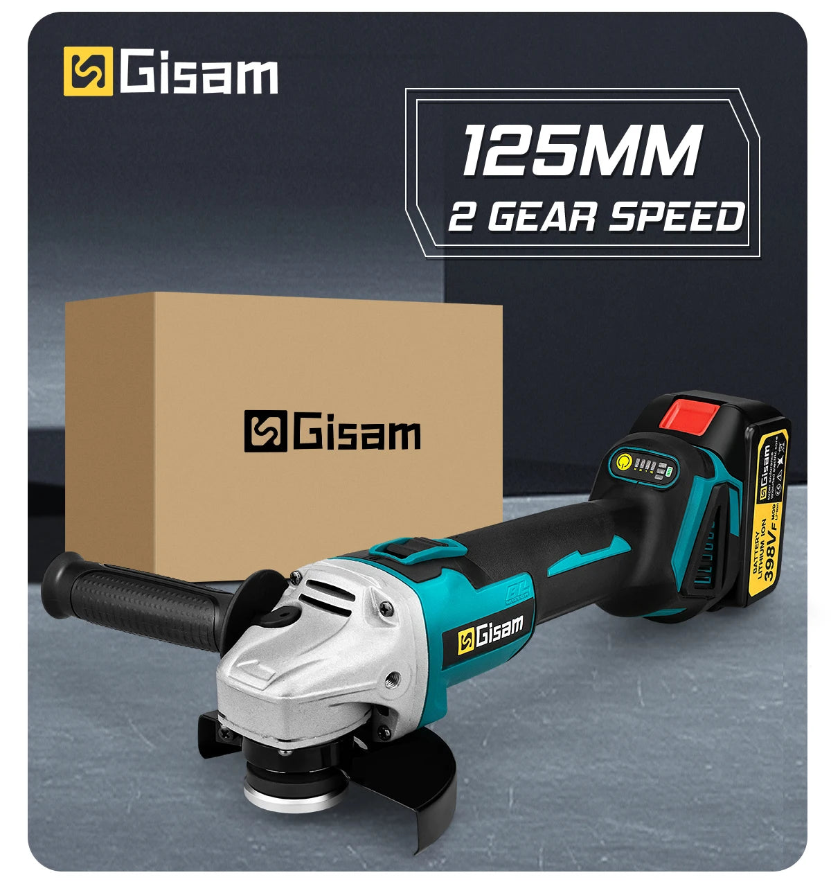 Gisam 125mm M14 Brushless Angle Grinder Cutting Machine Cordless Electric Angle Grinder Power Tools for Makita 18V Battery Pins