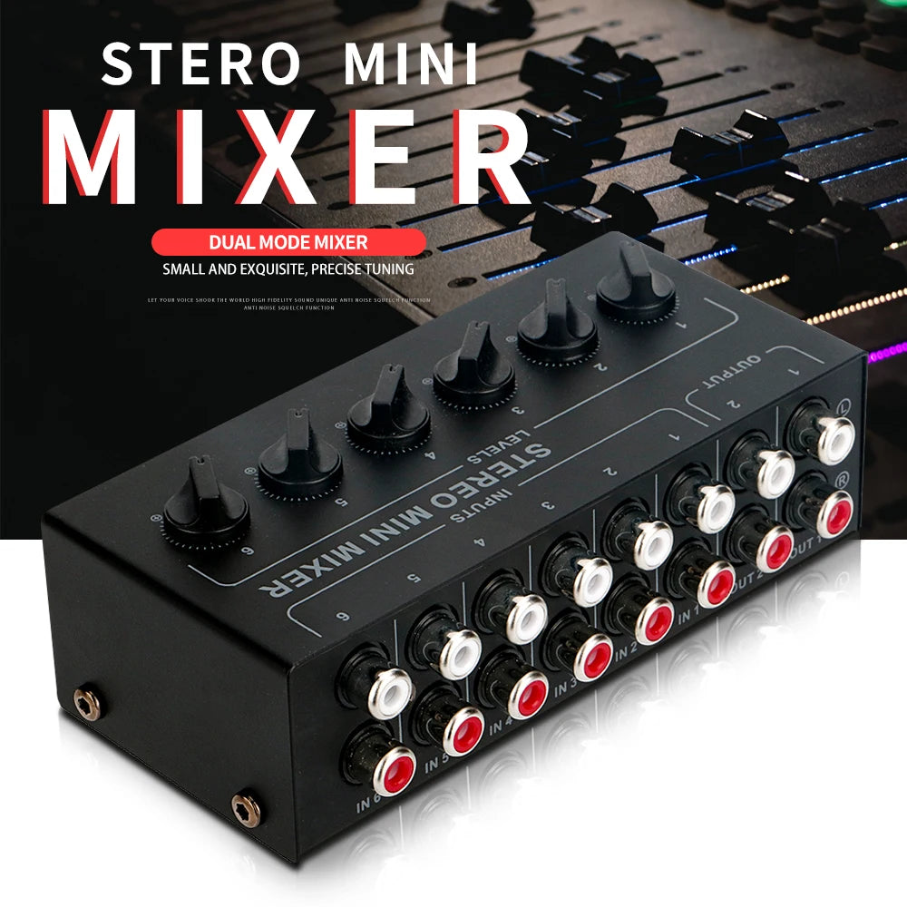 Passive Stereo Mixer - Four or Six Channels
