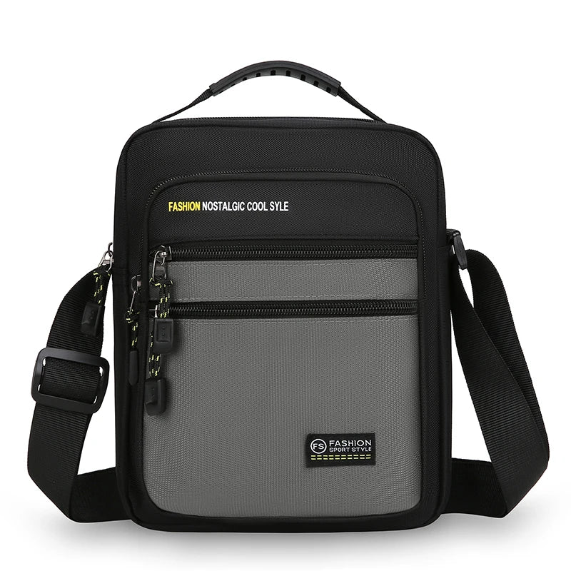 Borsa a tracolla in tessuto Oxford con tasche multiple