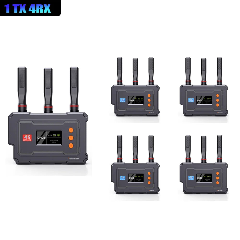 HDMI Ασύρματο Μετάδοση 4K Βίντεο Αποστάσεις 450M Ασύρματο Εκτεντής Κιτ Μεταδότες Δέκτης Βίντεο για Κάμερα Live Εκκλησία Οικία