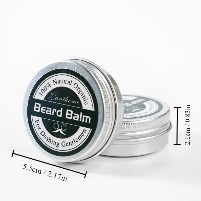 Natural Beard Balm Wax Beard Growth Oil for Men Moisturizing Smoothing Beard Styling Professional Care Cream Skin Care 