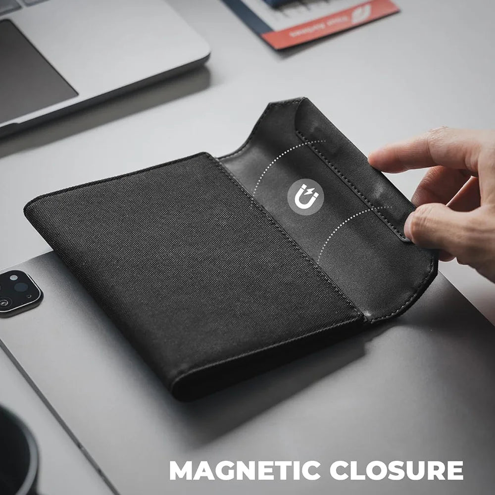 Passport Holder with Magnetic Closure and SIM Slot