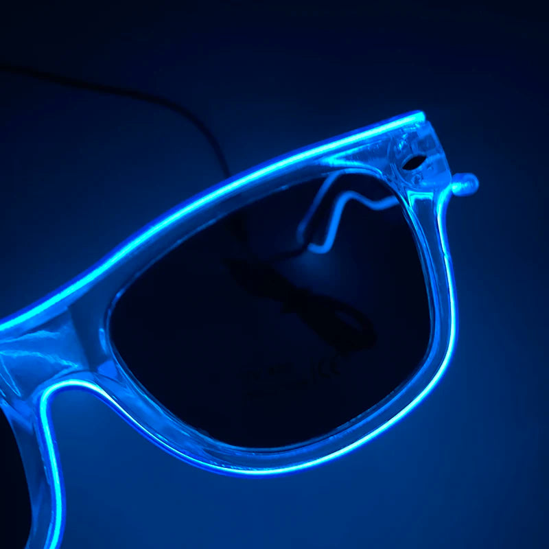 1PC Light Up LED Glasses Glow Sunglasses EL Wire Neon Glasses Glow in The Dark Party Supplies Neon Party Favors for Kids Adults 