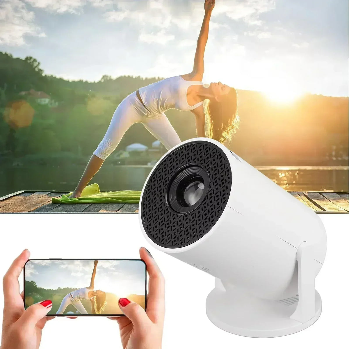 Ny SmartProjector Mini HY300 8K Android 11 Dubbel Wifi6 290ANSI Allwinner H726 BT5.4 1080P 1280*720P Hemmabiougn Outdoor Projektor