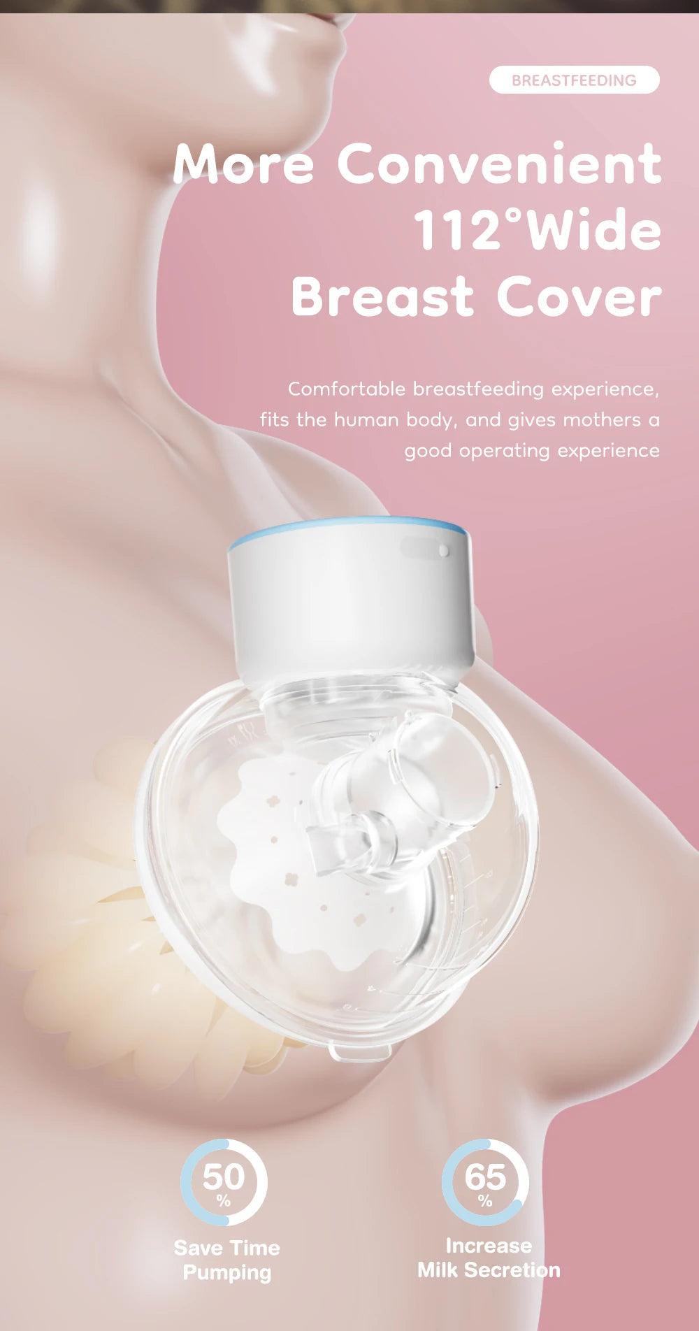 MAMIJOY Wearable Electric Breast Pumps 4 Modes 12 Levels Portable Hands Free Breast Pump Silent Comfort With 19/24mm Flange EB26 