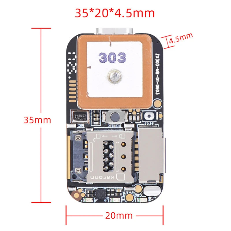 Placa PCB Mini Rastreador GPS ZX303 para Seguimiento Multimodal en Tiempo Real