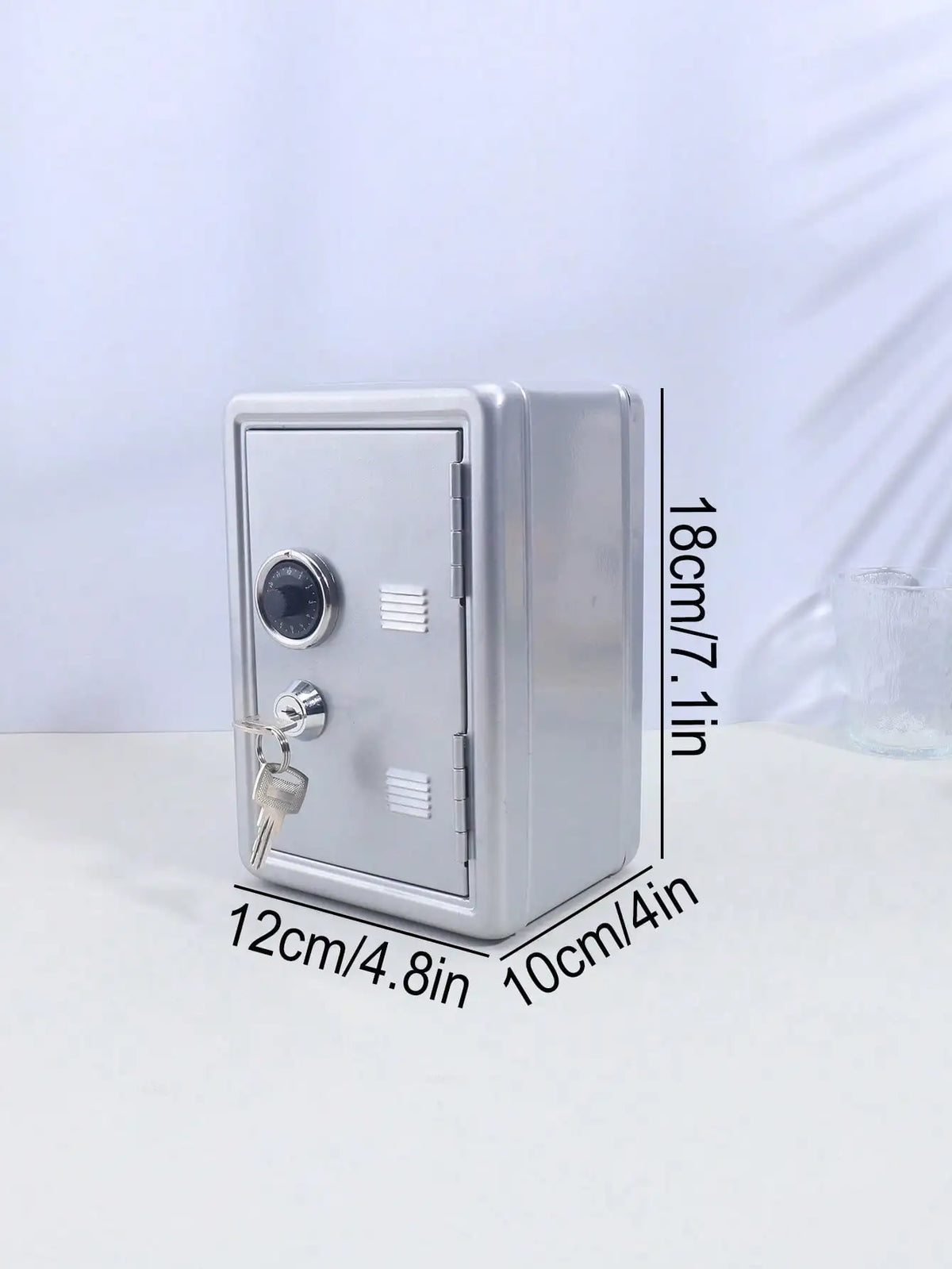 خزنة منزلية صغيرة - صندوق تخزين صغير قابل للقفل مع قفل تركيبة ومفتاح، يحمي الأشياء الثمينة والنقود والمستندات والمجوهرات الشخصية