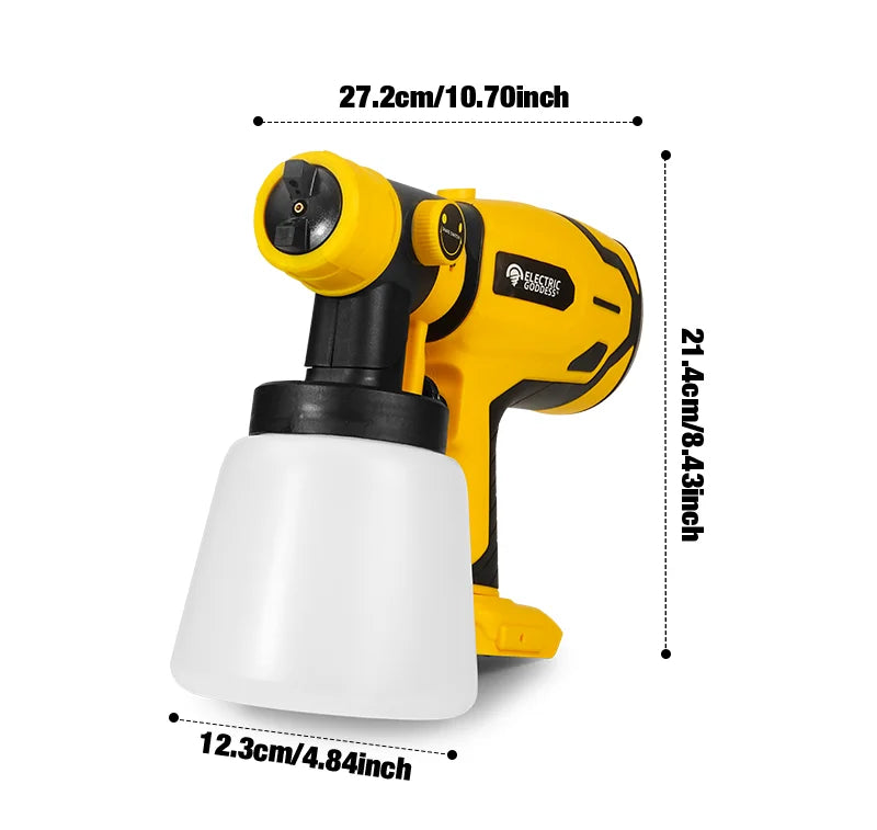 Cordless HVLP Paint Sprayer with 800ml Cup & 3 Spray Patterns