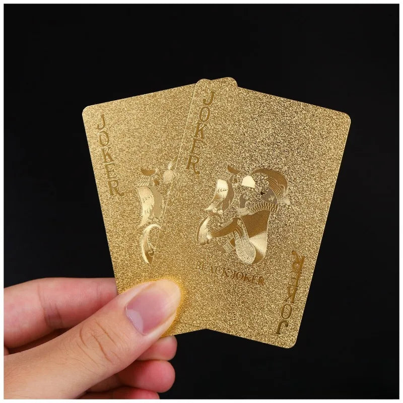 Prank Poker 24K Gold Foil Playing Cards Deck-Perfetto per Poker, Scherzi Pratici e Regali per Feste Regalo di Natale Halloween Ringraziamento