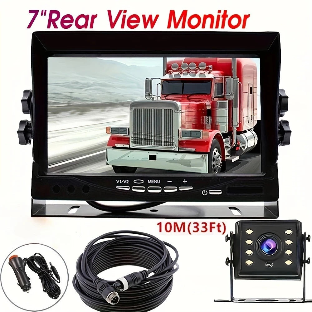 Universal Rearview Camera System for Trucks,  Night Vision Reversing Camera And a 7-Inch Monitor for Parking Assistance