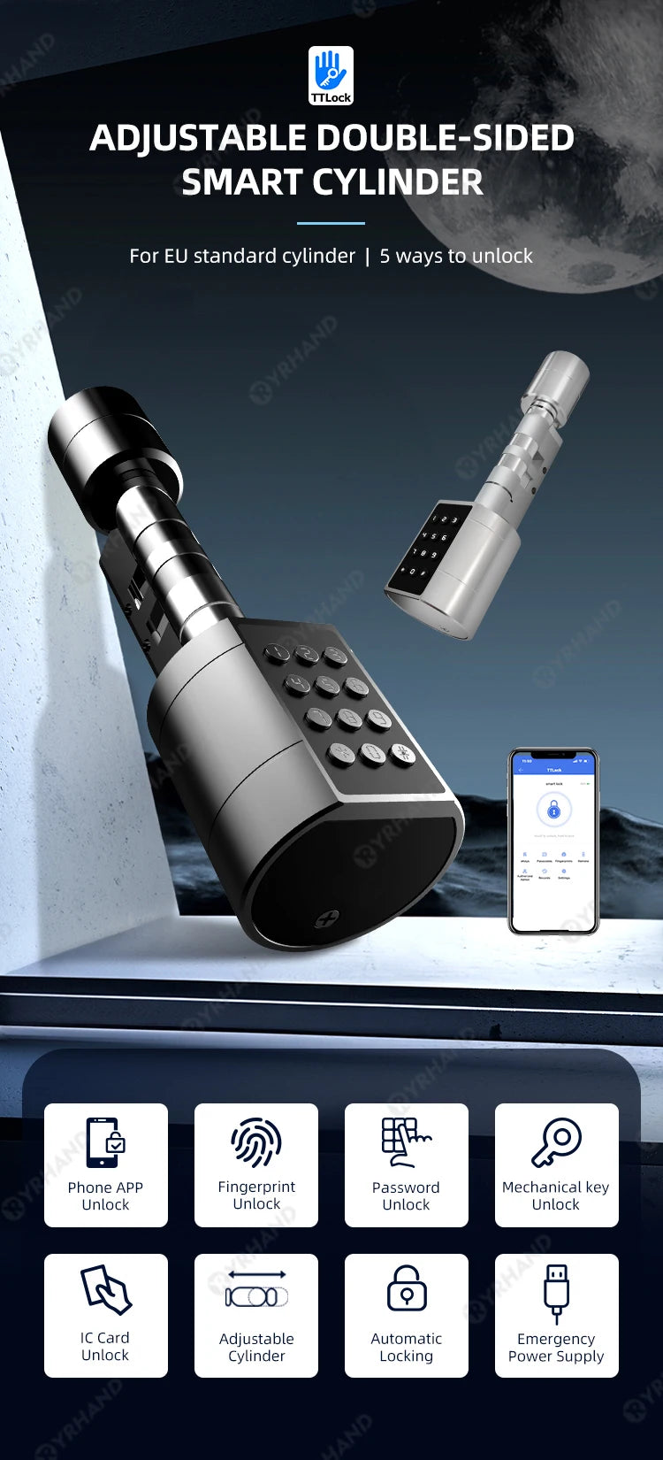 LVD11 Smart Euro-Cylinder Door Lock