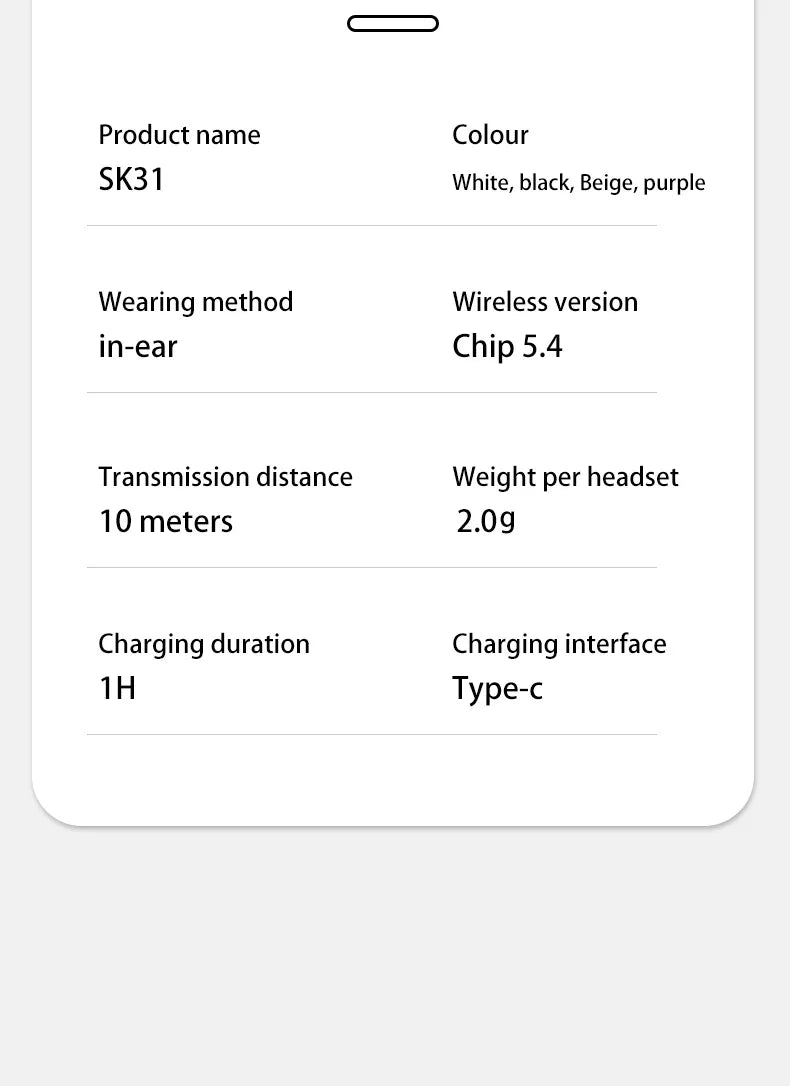 Ultra Small Invisible Wireless Bluetooth Earbuds
