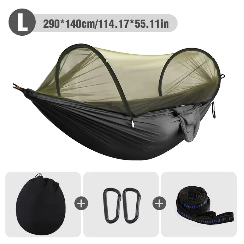3-in-1 Camping Hammock with Mosquito Mesh and Quick Opening