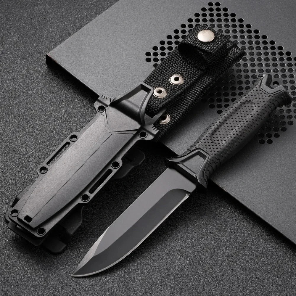 Outdoor knife camping defense straight knife wilderness survival sharp tactical knife carry survival knife high hardness knife 